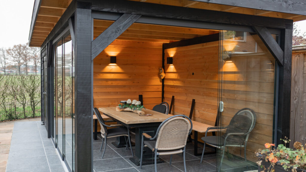 Luxe overkapping met schuur 650×300cm type 'Hilde'