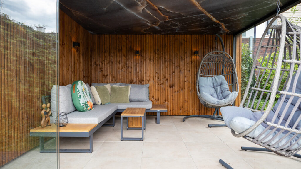 Douglas plat dak overkapping 400x400cm Utrechtse Heuvelrug