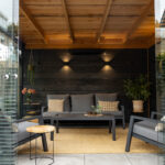 Overkapping met glazen schuifwanden 400x400cm type 'Ruud'