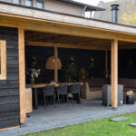 Douglas plat dak met schuur 1100x300cm Zeeland