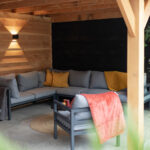 Plat dak overkapping met glaswanden 800×400cm type 'Steyn'