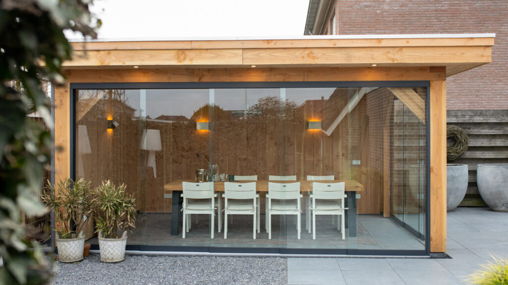 Plat dak overkapping 500x300cm type 'Karlijn'