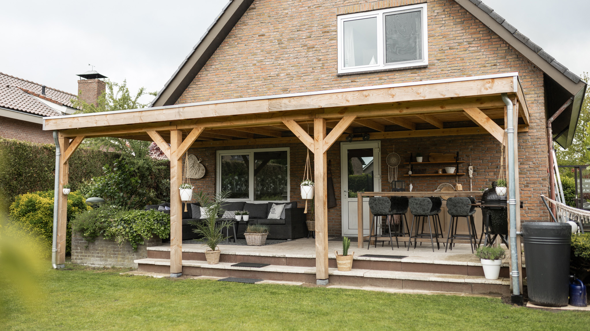 Douglas plat dak veranda 900x300cm Hoogeveen