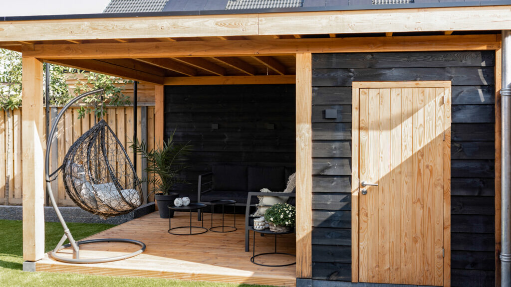 Douglas plat dak met schuur 500x300cm Schiermonnikoog