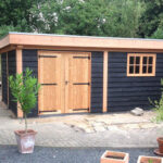 Douglas overkapping met dichte schuur 600x300cm ’type Rik’