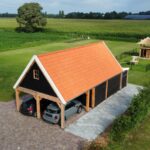 Zadeldak met schuur & carport 1200x600cm