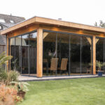 Luxe overkapping met glazen schuifwanden 800×400cm type 'Robert'