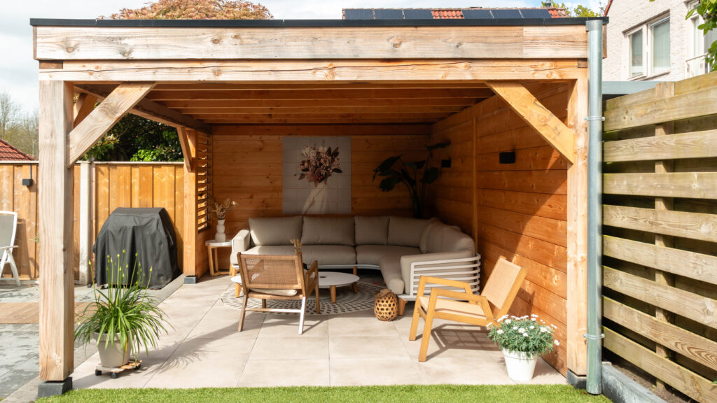 Douglas plat dak overkapping 500x400cm Waalwijk