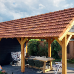 Douglas zadeldak met schuur 700x300cm Amersfoort