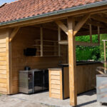 Douglas zadeldak met schuur 1000x300cm Koblenz