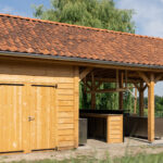 Douglas zadeldak met schuur 1000x300cm Koblenz