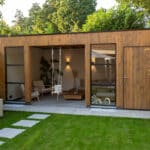 Moderne douglas overkapping plat dak triple profiel